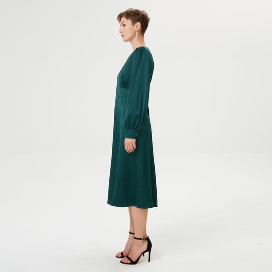 Aangepaste en wijd uitlopende vloeibare blouse -jurk - Image 5