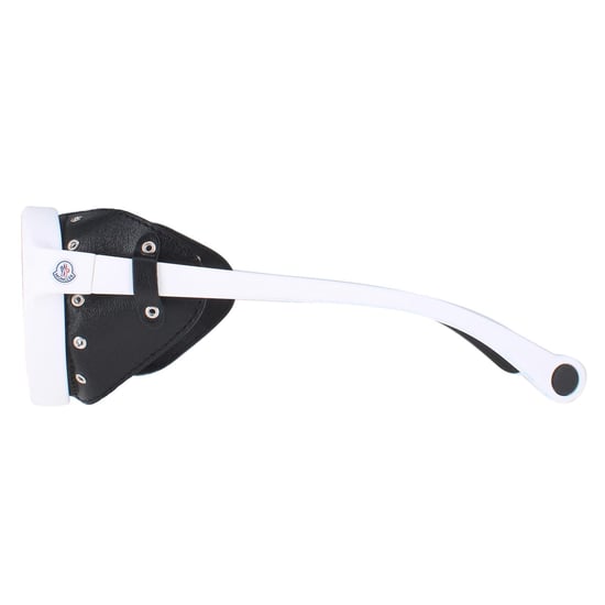 Moncler Round Unisex White Black Leather Grey Silver Mirror ML0046