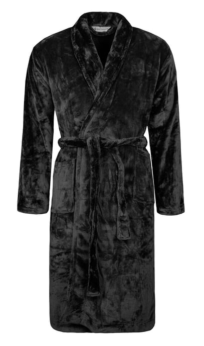 Heat Holders - Soft Warm Mens Dressing Gown - Black - Image 1