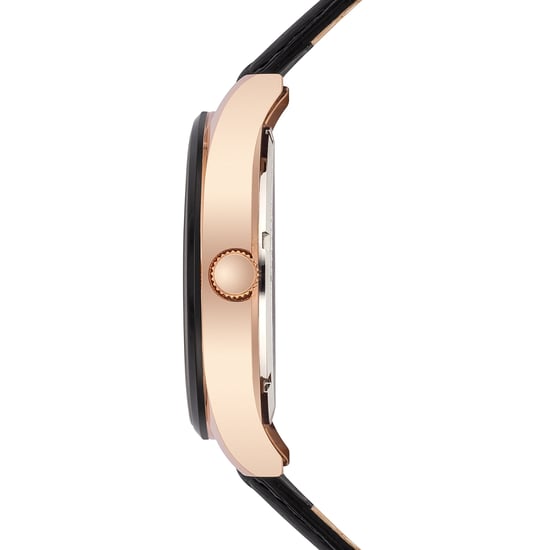 Rhodenwald & Söhne Male Quartz Rose Gold Genuine Leather Black Watch