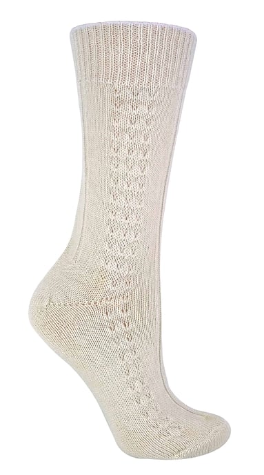 1 par lätta, mjuka, mysiga, stickade sängstrumpor i 100% ren ull för damer - Image 1