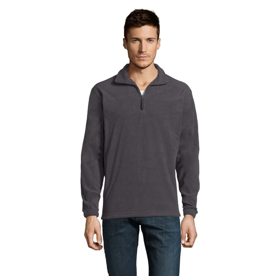 SOLS Volwassen uniseks Ness Half Zip Fleece Top (Houtskool Grijs) - Image 1