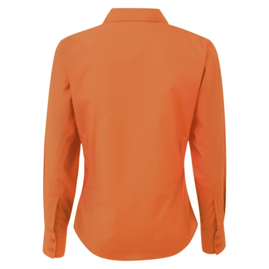 Premier Womens/Ladies Poplin Long-Sleeved Blouse (Orange) - Image 2