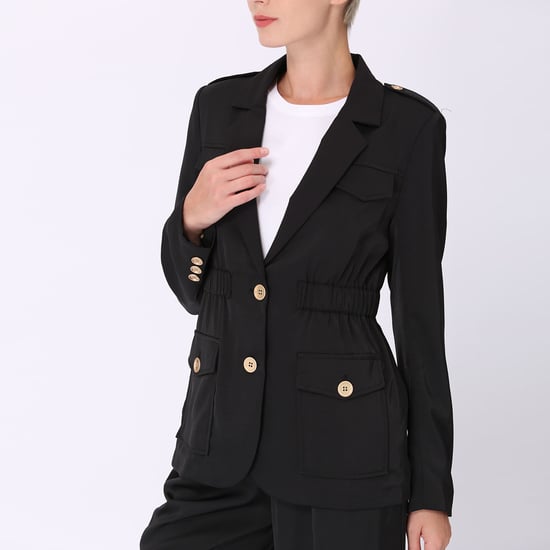 Safari blazer met verzamelde taille - Image 2