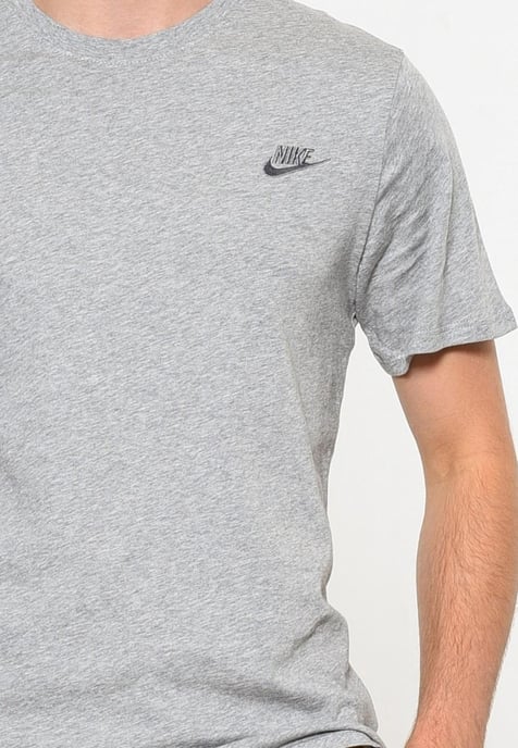 Nike geborduurd Futura T-shirt in grijs heather- en zilverkleurig logo - Image 3