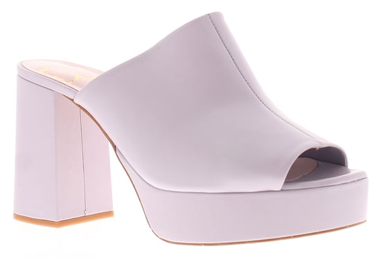 Ted Baker Womens Heels Deltino Leather Mules Peep Toe Block Heel Purple - Image 1