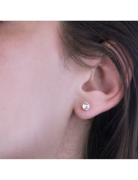 Kristine Earrings - Gold and Crystal - Image 2