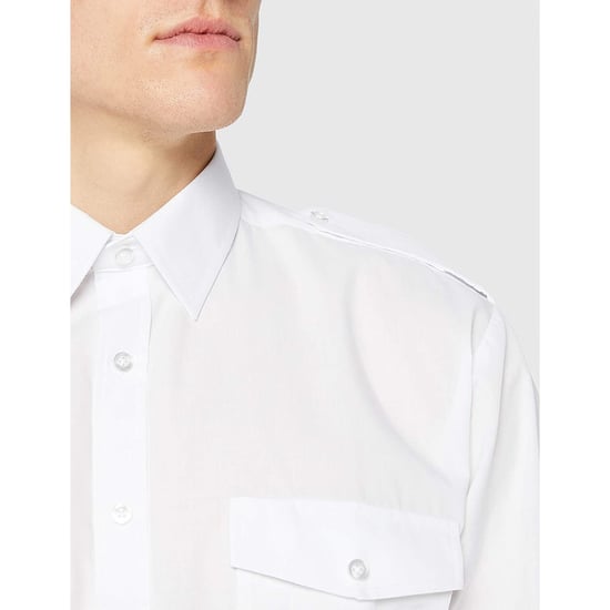Premier Heren Korte Mouw Piloot Werk Shirt (Wit) - Image 5