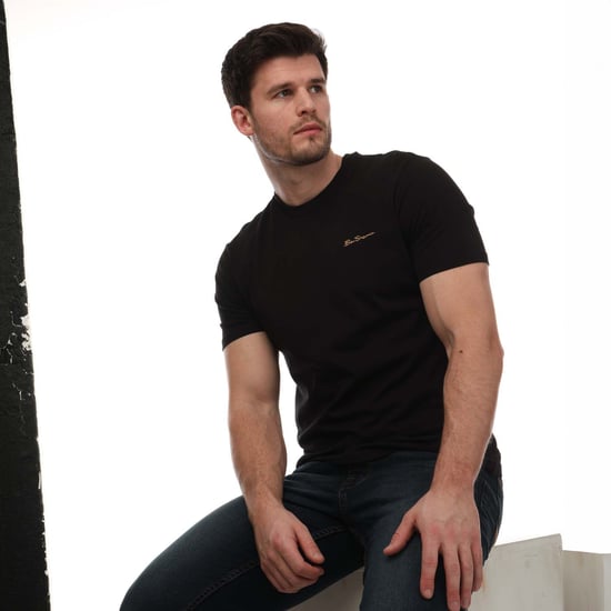 Men's Ben Sherman Script Logo T-Shirt in Black