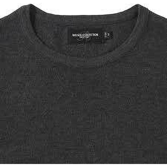 Russell Collection Mens V-Neck Knitted Pullover Sweatshirt (Charcoal Marl)