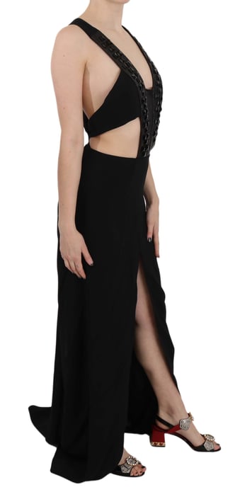 John Richmond Cutout Maxi Dress Studded Vneck - Image 5