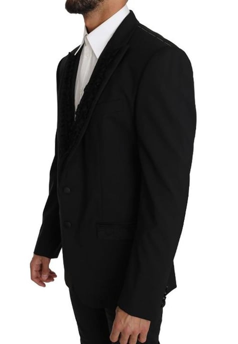 Dolce & Gabbana Men's Black Wool MARTINI Torrero Blazer Jacket - Image 4