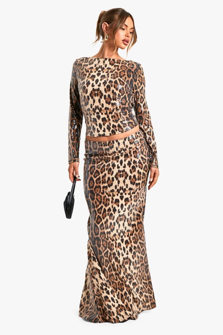 Leopard Sequin Backless Top - Image 3