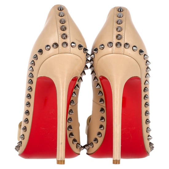 Christian Louboutin Lucifer 120 Spiked Pumps in Nude Leather - Image 5