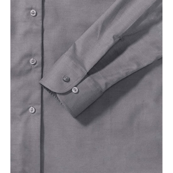 Russell Collectie Dames/Dames Lange Mouw Easy Care Oxford Shirt (Zilver) - Image 4