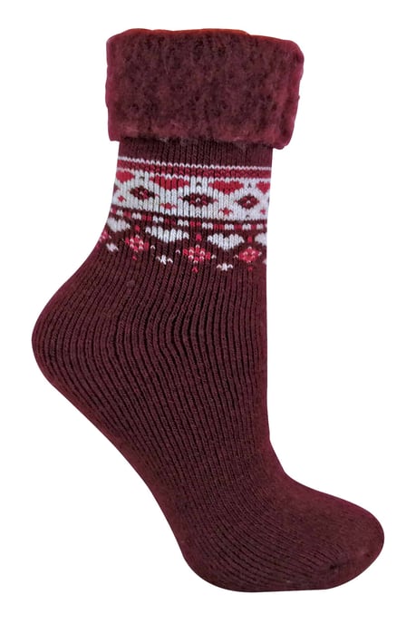 Sock Snob - Ladies Turn Over Top Warm Thermal Winter Nordic Bed Socks - Image 1