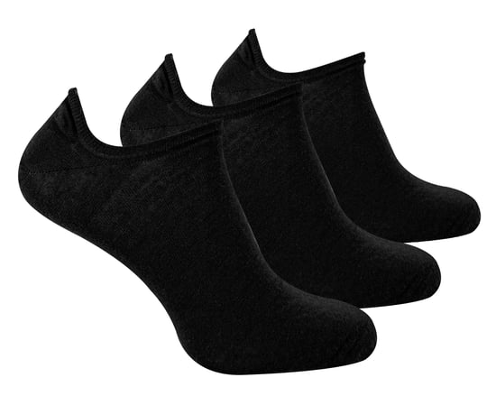 Steven - 3 Pairs Multipack Mens Merino Wool Invisible Socks - Black - Image 1