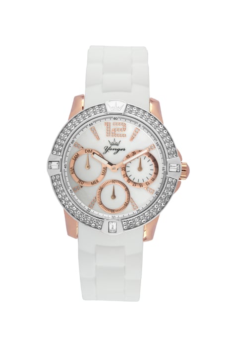 Yonger and Bresson White Dial Rose Gold Watch