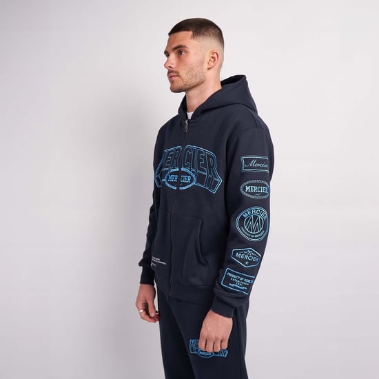 Men's Mercier Compton Zip Up Hoodie in Navy
