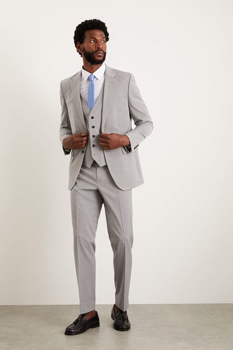 Tailored Fit Light Grey Essential Waistcoat