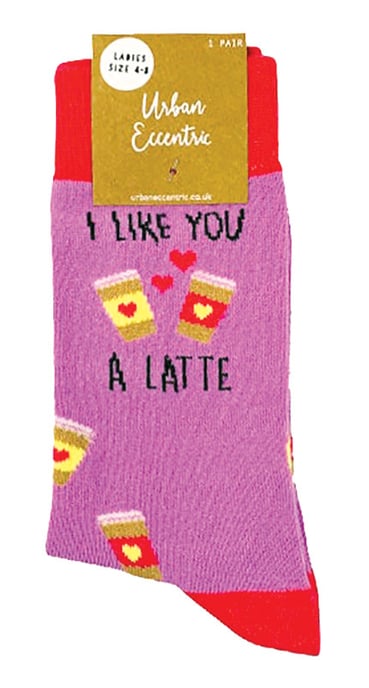 Urban Eccentric - 'I Like You A Latte' Fun Novelty Gift | Mens & Womens Socks - I Like You A Latte - Image 2