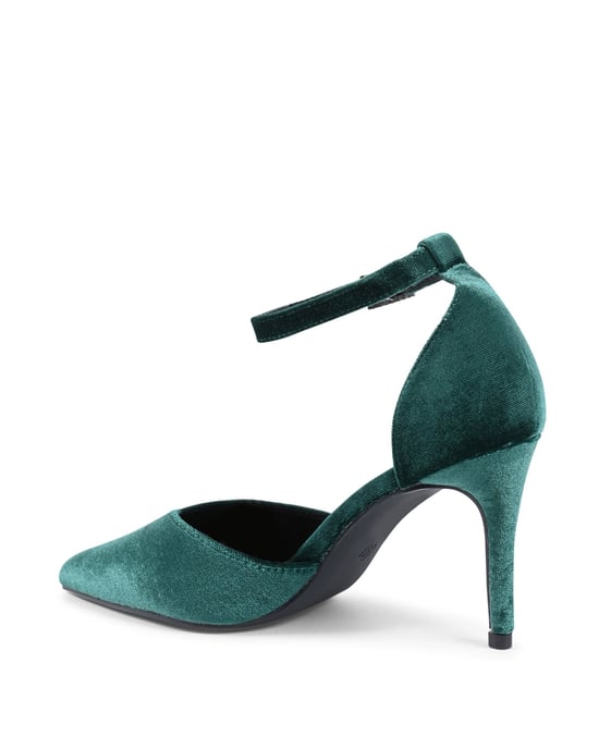 19V69 Italia Womens Ankle Strap Pump Green F0110 VERDE