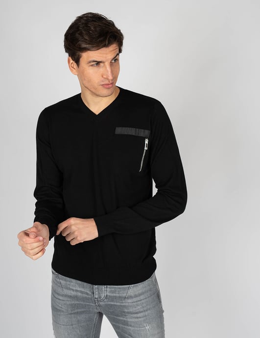 Les Hommes stoppen V-neck Mannen zwart - Image 3