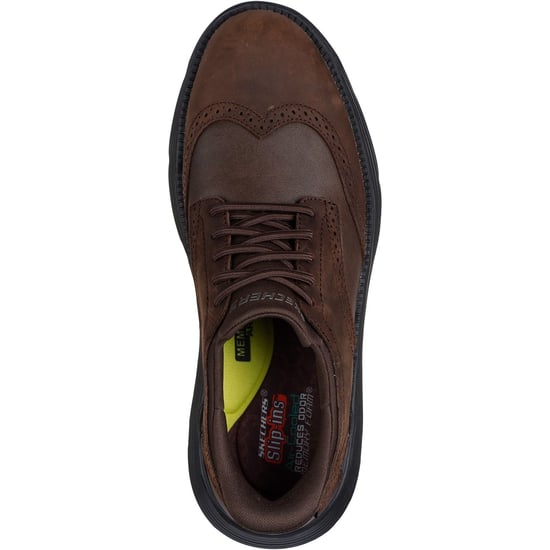 Skechers Garza Sully Leer Heren Cacao Veterschoenen - Image 3