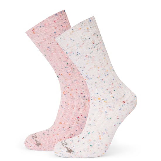 Opora 2Pack Womens Trek Socks Faded Pink/Vanilla