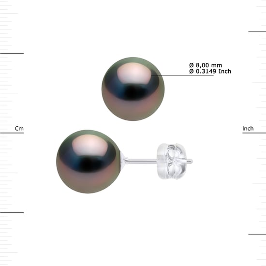 DIADEMA - Earrings - White Gold and Real Tahitian Pearls