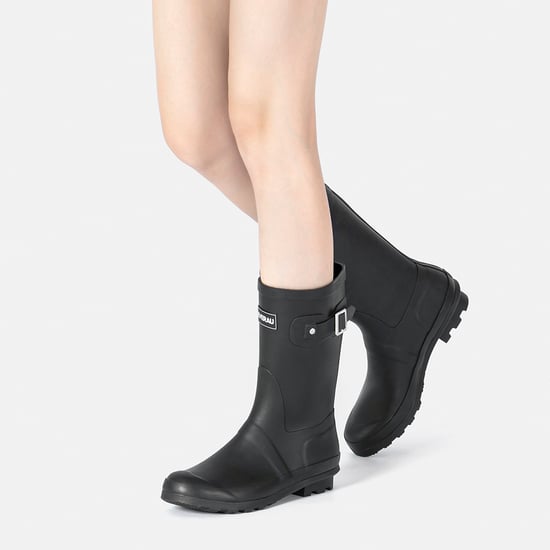 EVER AU Women Penguin Mid-Calf Gumboots - Black