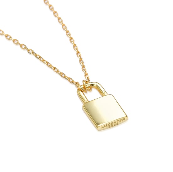 Luxenter imlor necklace in 925 sterling silver with 18 carat yellow gold plated finish