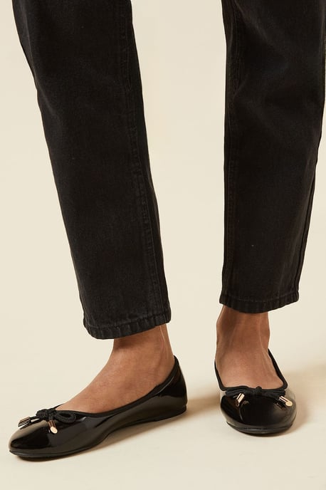 Wide Fit Peaches Bow Detail Ballet Pumps - Image 4