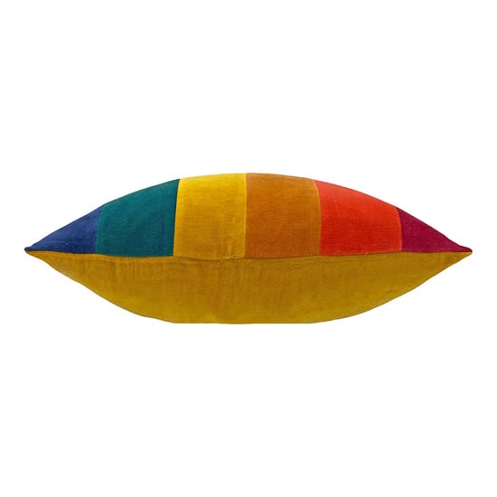 Rainbow Stripe Cotton Velvet Cushion Cover