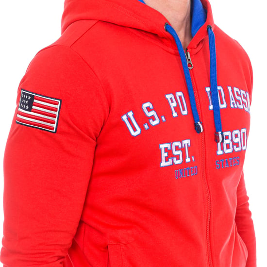 Long-sleeved sweatshirt with round neck, hood and zipper 52129 men