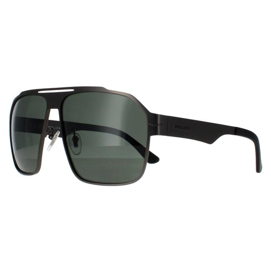 Police Aviator Mens Matte Satinised Bakelite Grey Green Polarized SPLL08 Summit 1 - Image 1