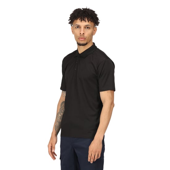 Regatta Mens Pro Moisture Wicking Polo Shirt (Black)