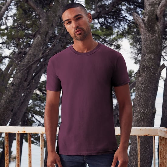 Fruit Of The Loom Mens Ringgesponnen Premium Tshirt (Bordeaux) - Image 2