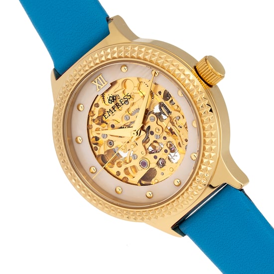 Empress Alice Automatic MOP Skeleton Dial Leather-Band Watch