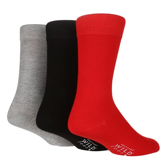Wild Feet - 3 Pack Mens Breathable Plain Coloured Bamboo Socks - Image 1