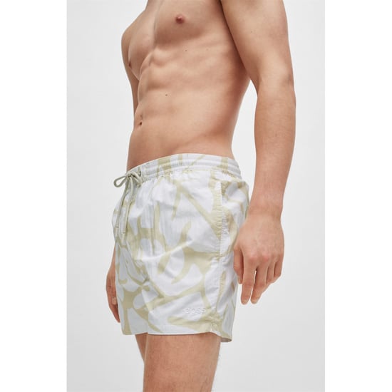 Men's Boss Bari Quick-Dry Swim Shorts in White - Image 2