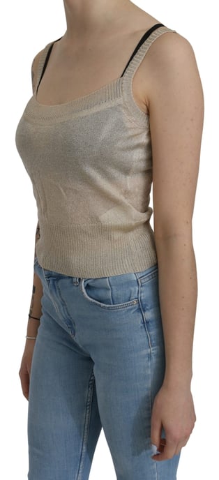 BYBLOS Beige Mouwloze Tankdoorzichtige Top - Image 3