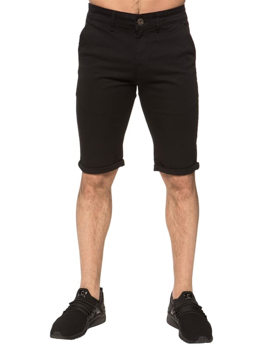 Enzo | Heren Slim Fit Stretch Chino Shorts - Zwart - Image 1