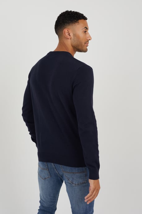 Midnight 'Heist' Crew Neck Waffle Knit Jumper