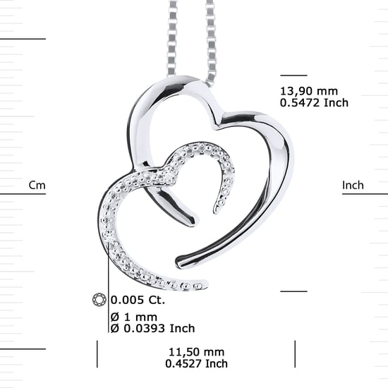 DIADEMA - Necklace Two Hearts - Prestige Jewelery - Diamonds - Chain White Gold