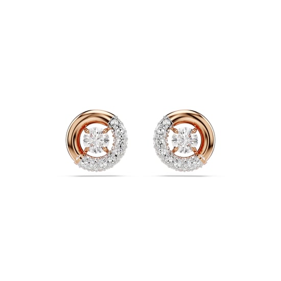 Swarovski 'Dextera' Dames Goudkleurige Metalen Stud Oorbellen - Roze 5692258 - Image 1