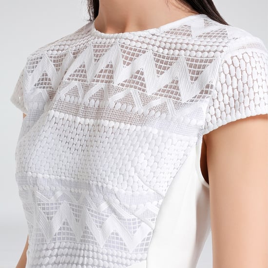 Tailor Cap Sleeves Lace Dress