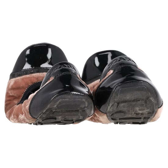 Prada Sport Patent Leather Cap Toe Ballet Flats in Brown Velvet - Image 5