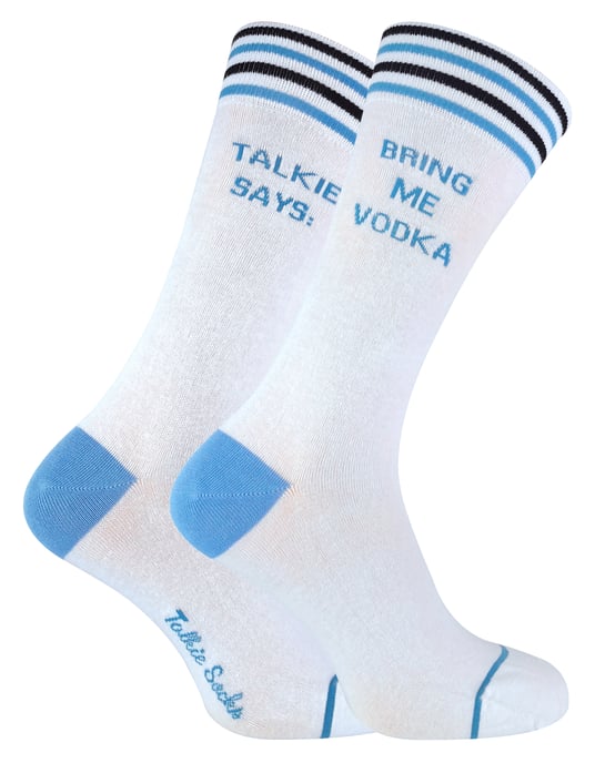 TALKIE SOCKS - Unisex bomullsstrumpor med öl och vodka - Image 1