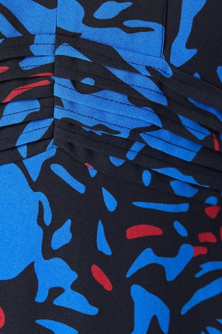 Petite Abstract Pleat Waist Midi Dress - Image 5